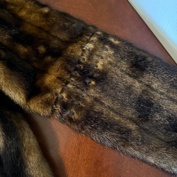 Vintage Reversible Shearling & Faux Fur Toggle Coat Women's Size S 19" ptp - Picture 8 of 14